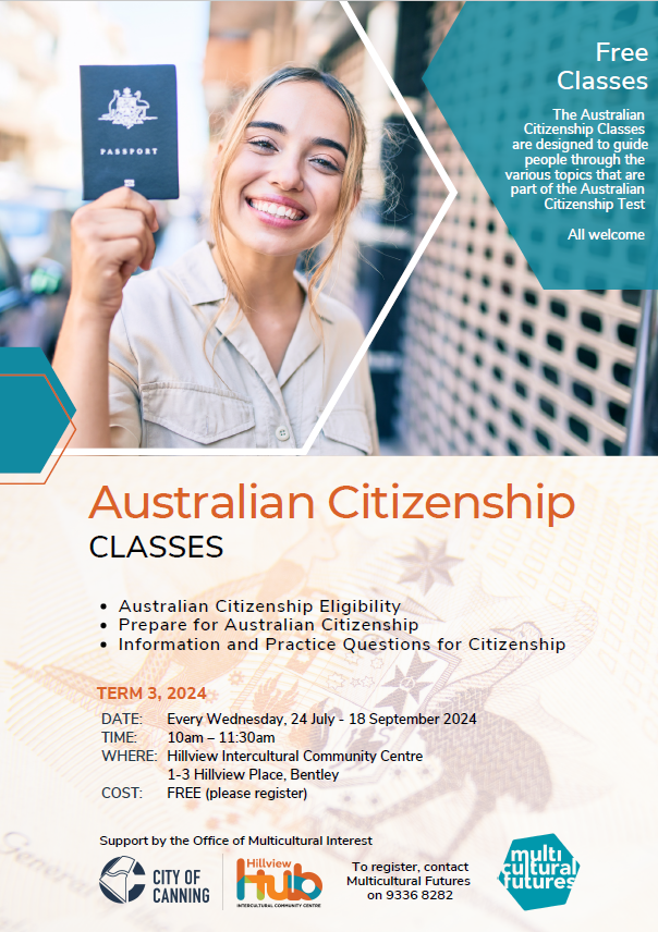 Australian Citizenship Classes promotional flyer